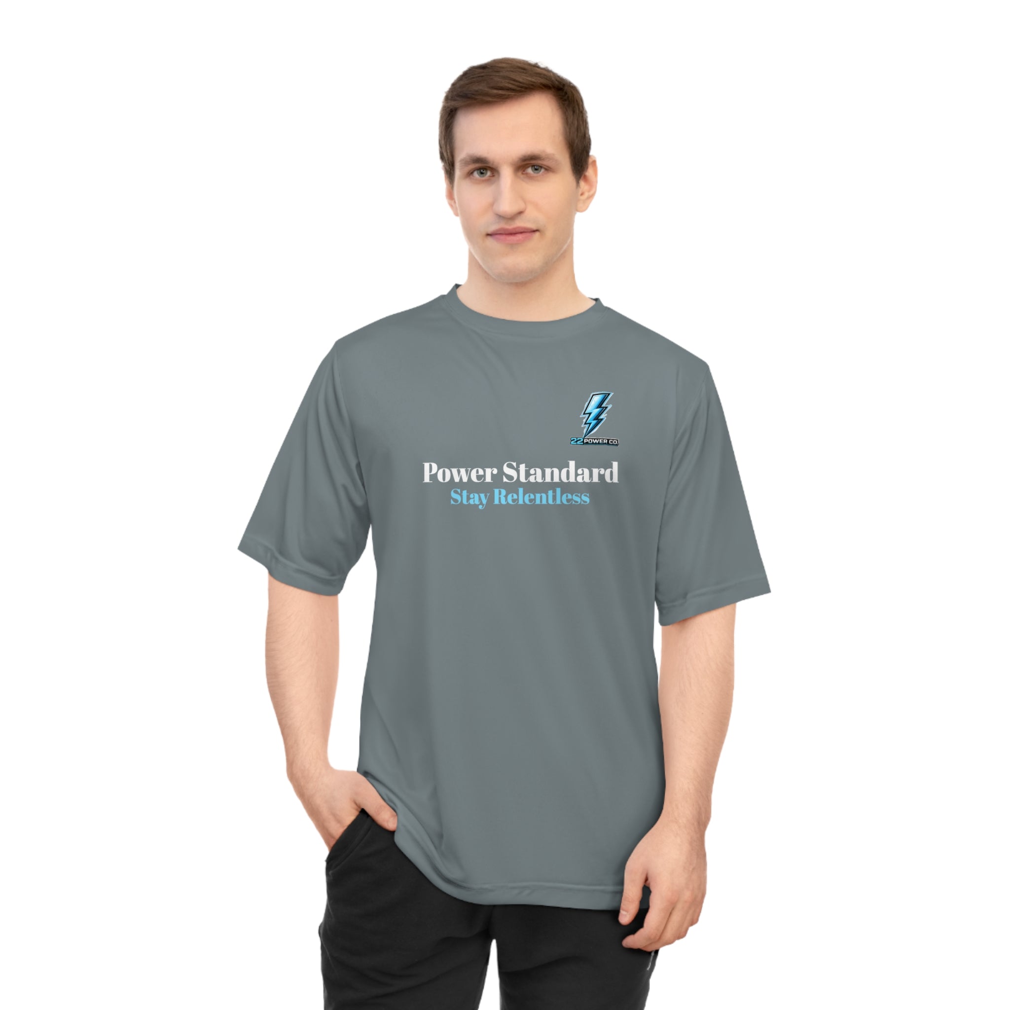 Power Standard Performance Tee — "Stay Relentless" Athletic Shirt