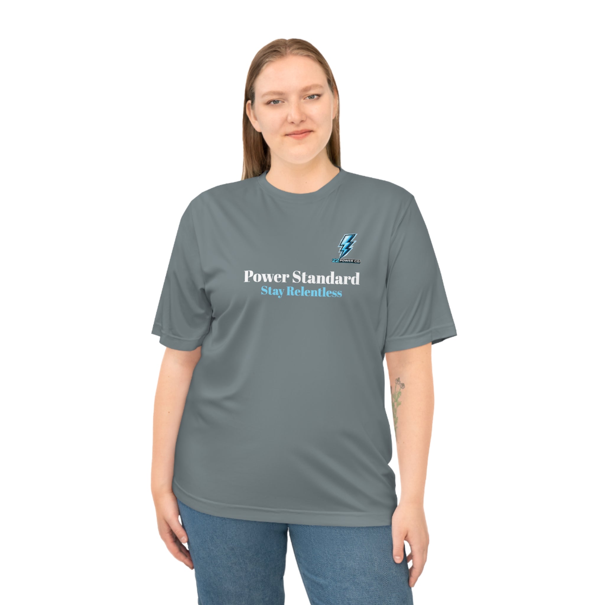 Power Standard Performance Tee — "Stay Relentless" Athletic Shirt