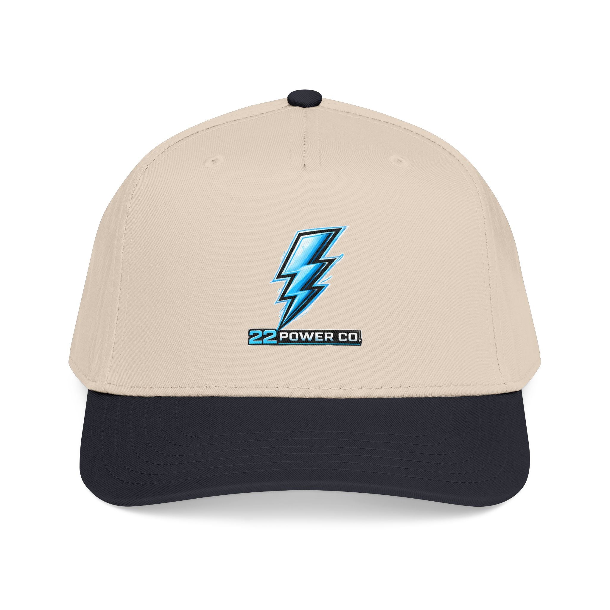 Electric Bolt Embroidered Baseball Cap — "22 Power Co."