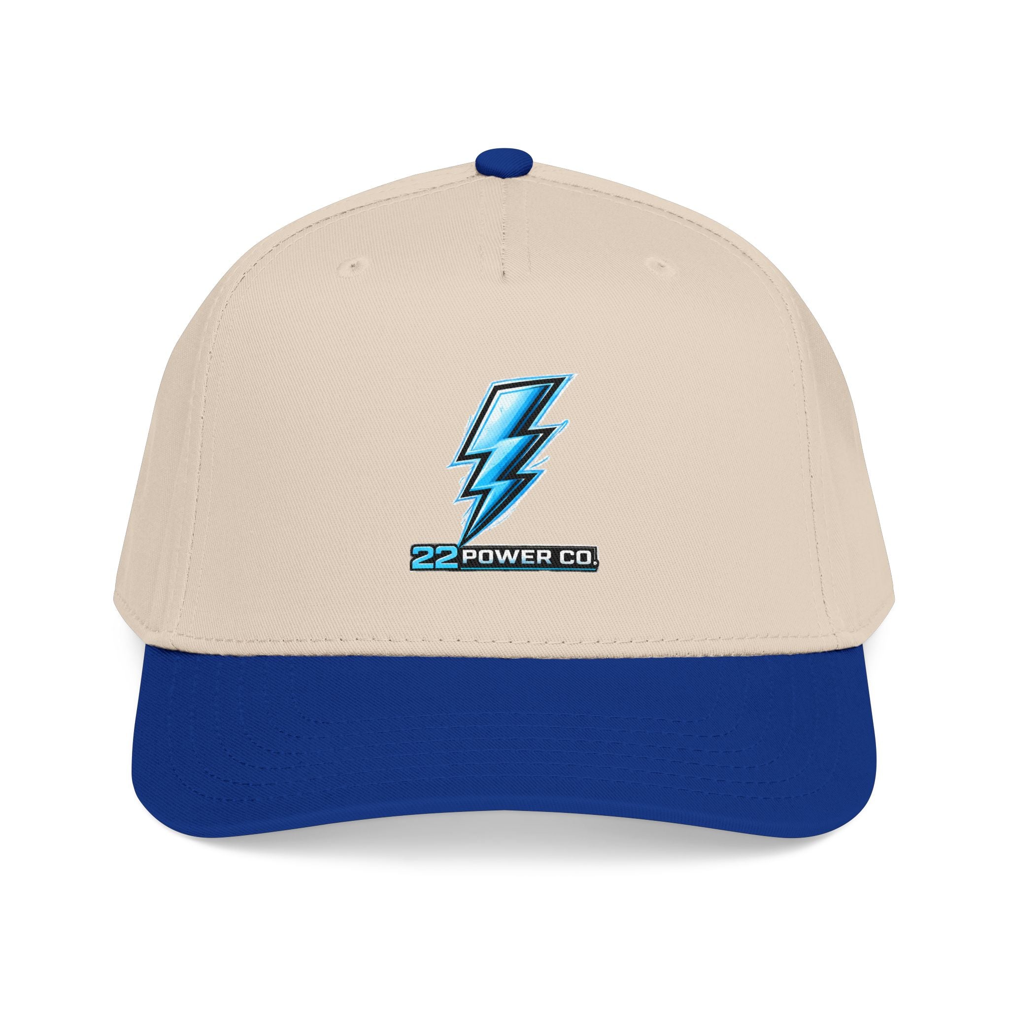 Electric Bolt Embroidered Baseball Cap — "22 Power Co."