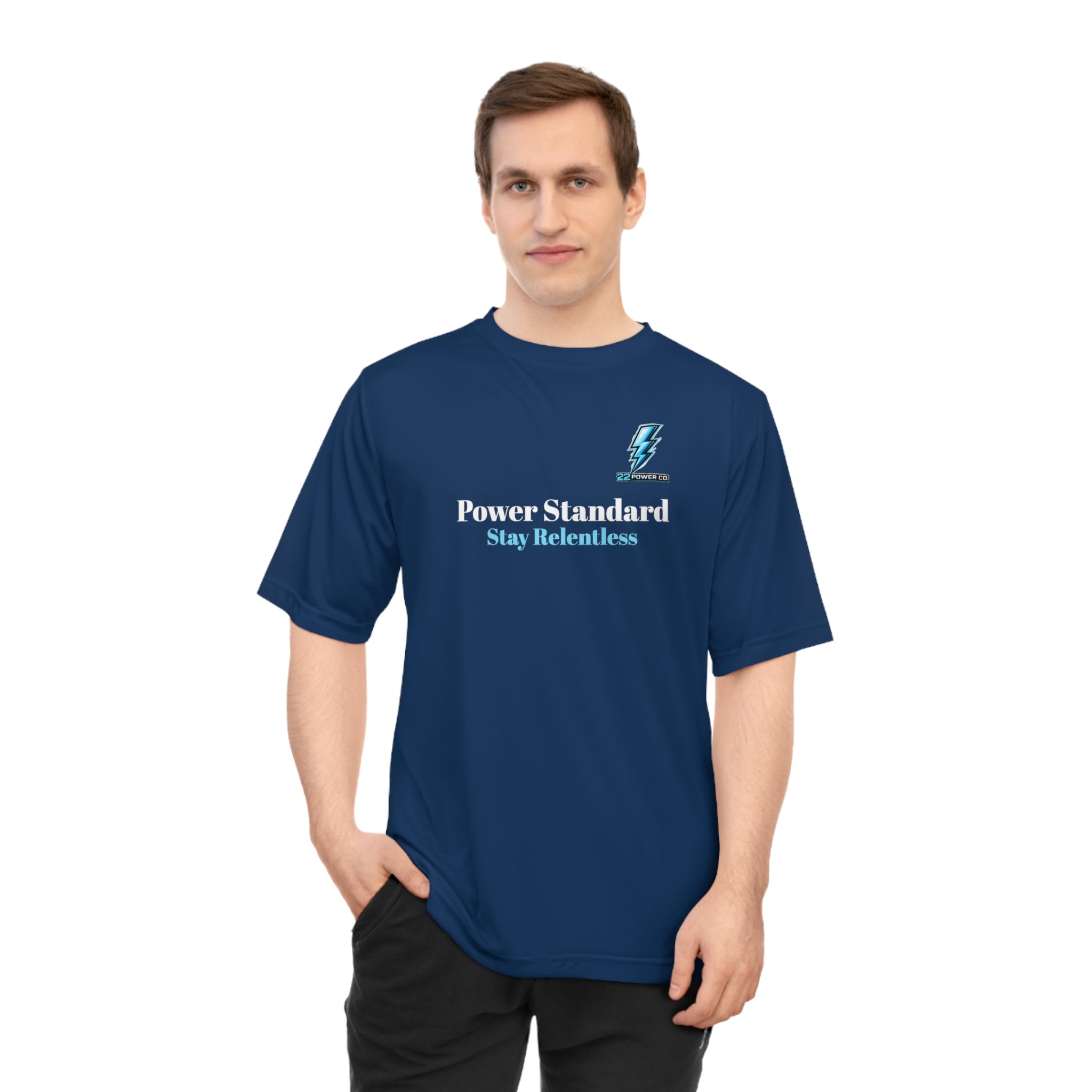 Power Standard Performance Tee — "Stay Relentless" Athletic Shirt