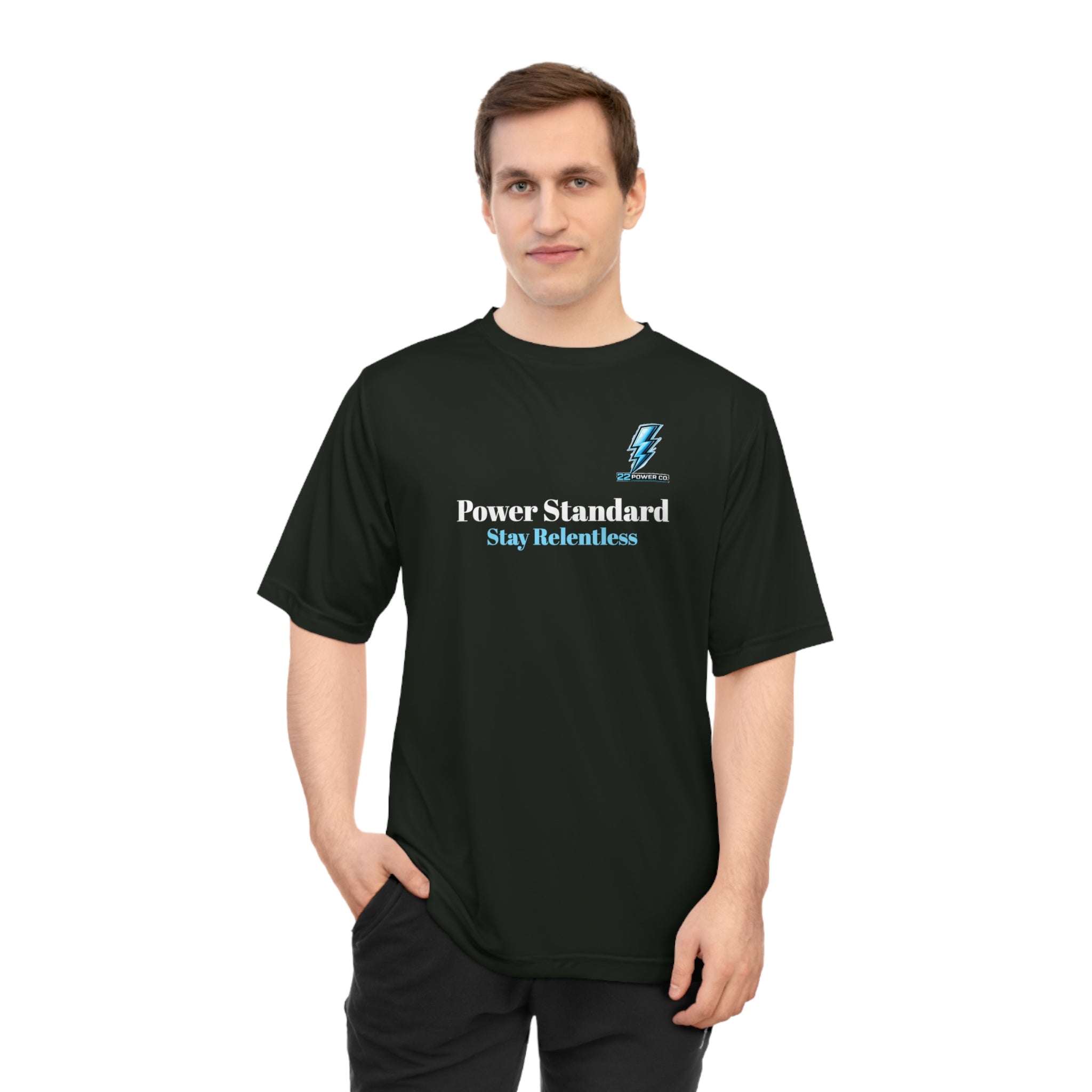 Power Standard Performance Tee — "Stay Relentless" Athletic Shirt