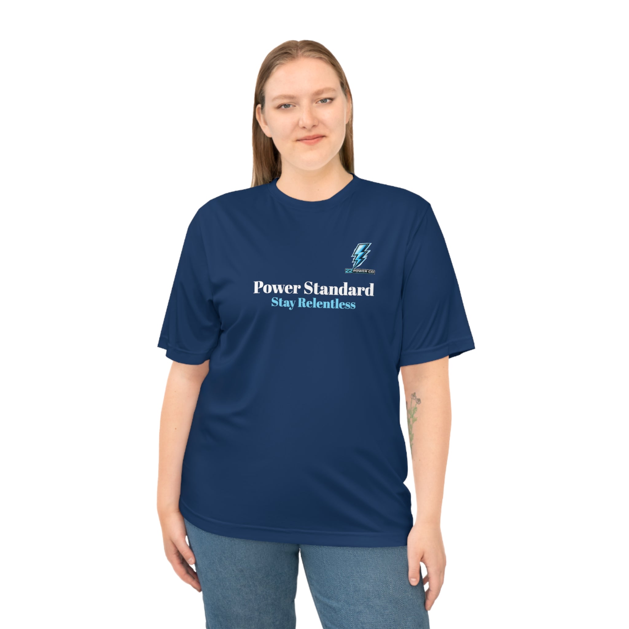 Power Standard Performance Tee — "Stay Relentless" Athletic Shirt