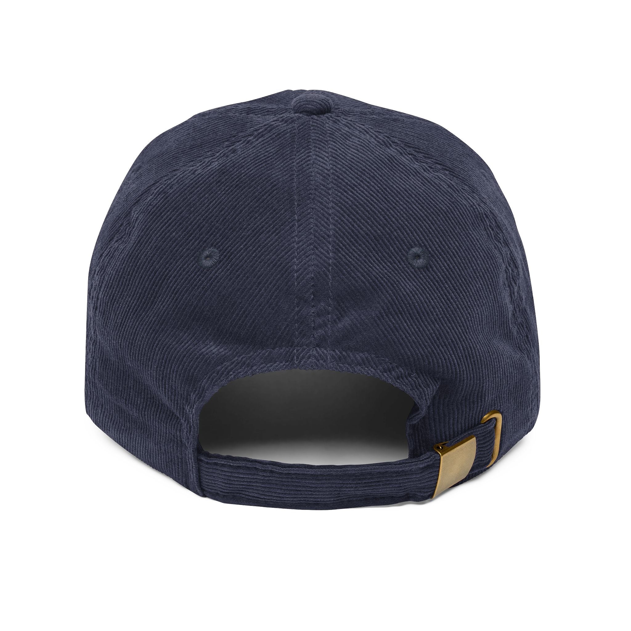Embroidered Lightning Bolt Corduroy Cap — Vintage Navy Dad Hat